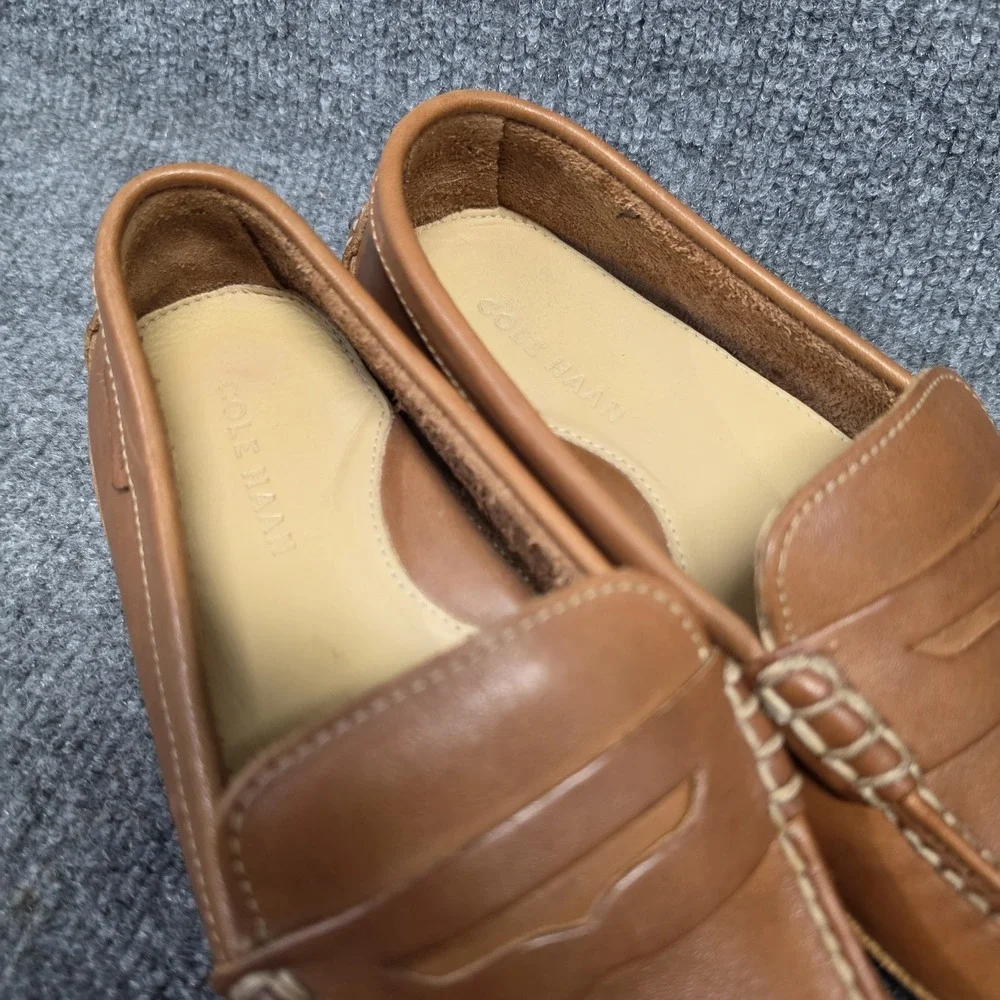 Cole Haan Grant Canoe Penny Loafers Mens 8.5M Brown Leather Driving Shoes C12134